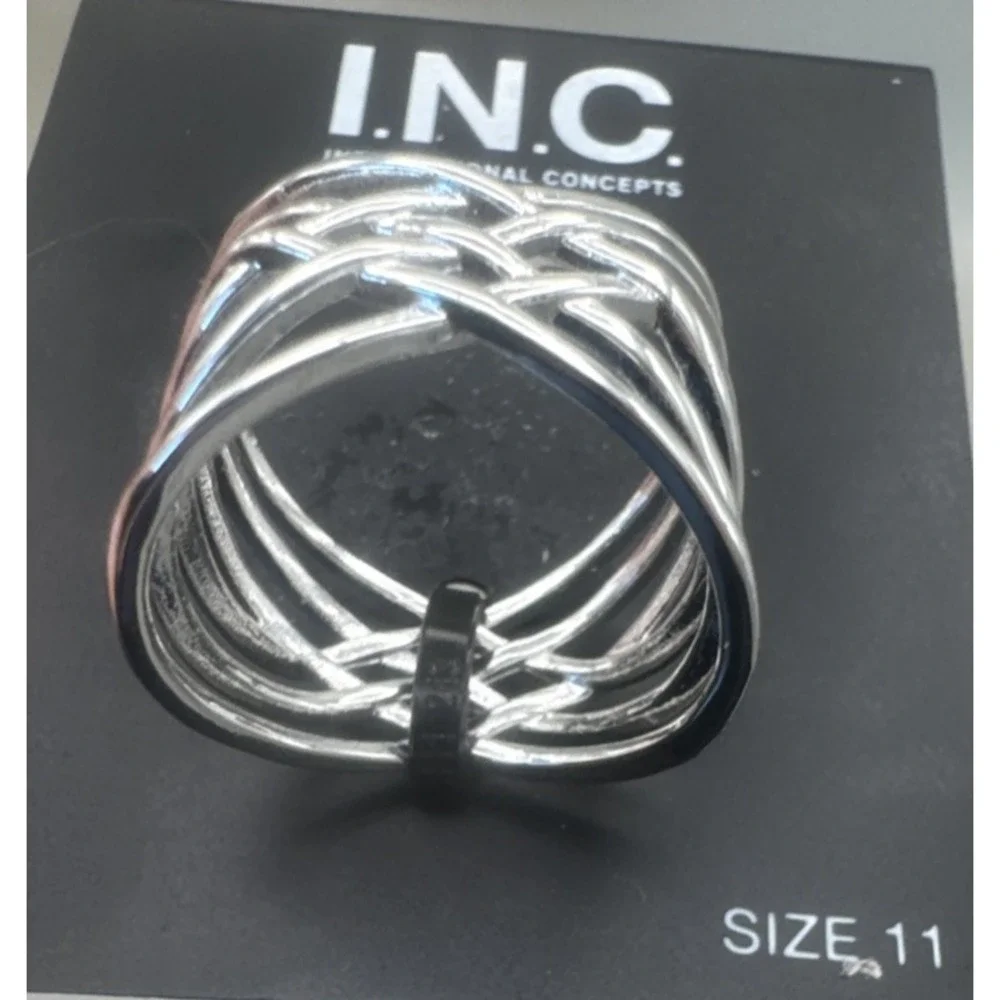 NWT Silver Tone Layer Tower Ring I.N.C. Size 11